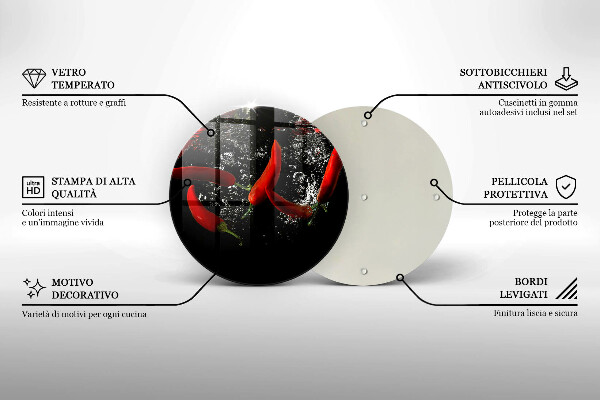 Deska kuchenna szklana Papryczki chili w wodzie