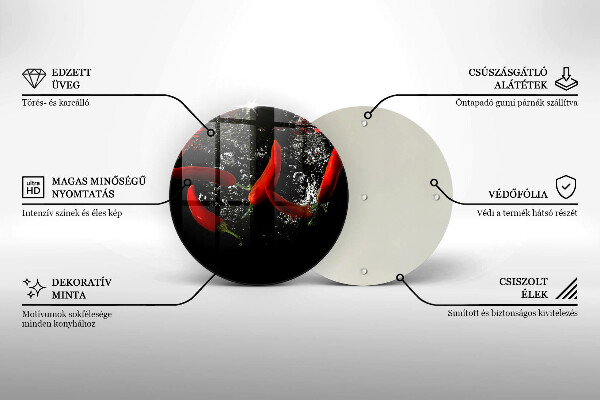 Deska kuchenna szklana Papryczki chili w wodzie