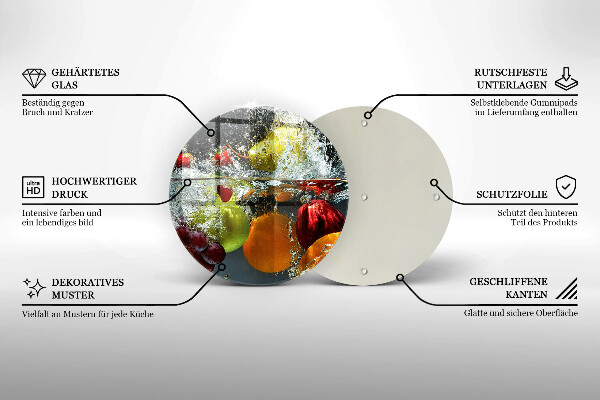 Deska kuchenna szklana Soczyste owoce w wodzie