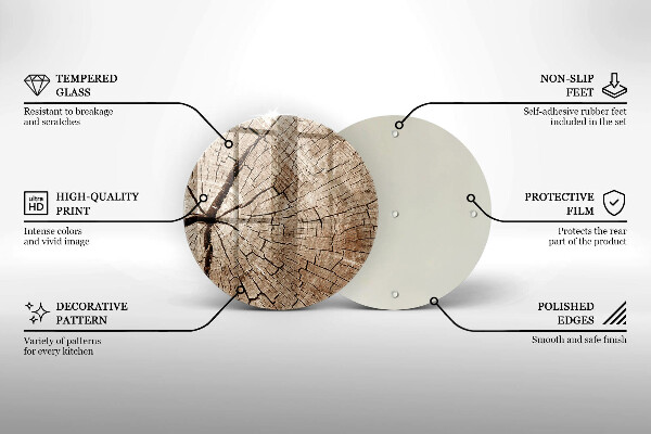Deska kuchenna szklana Przekrój drzewa