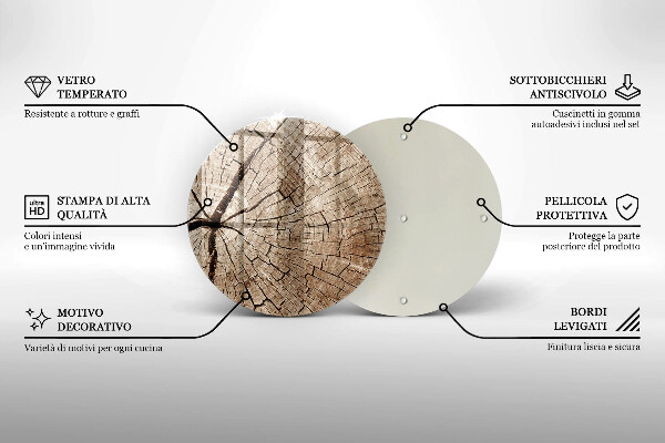 Deska kuchenna szklana Przekrój drzewa