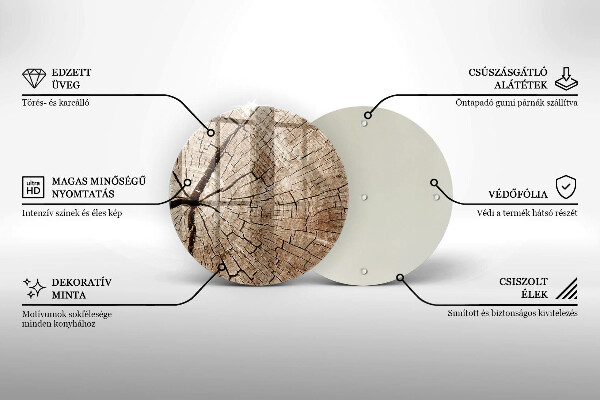 Deska kuchenna szklana Przekrój drzewa