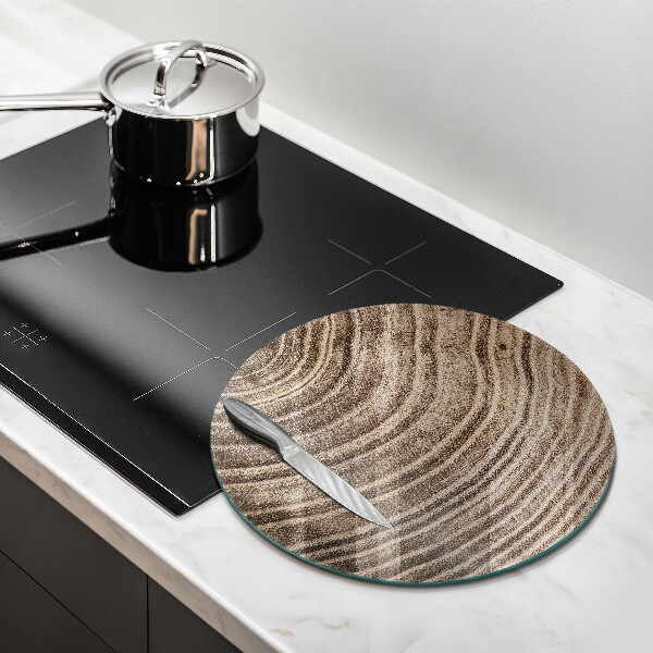 Deska kuchenna szklana Słoje drzewa drewno