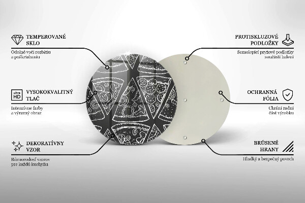 Deska kuchenna szklana Ilustracja pizza