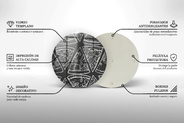 Deska kuchenna szklana Ilustracja pizza