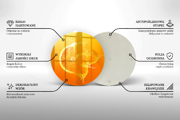 Deska kuchenna szklana Soczysty owoc pomarańcza