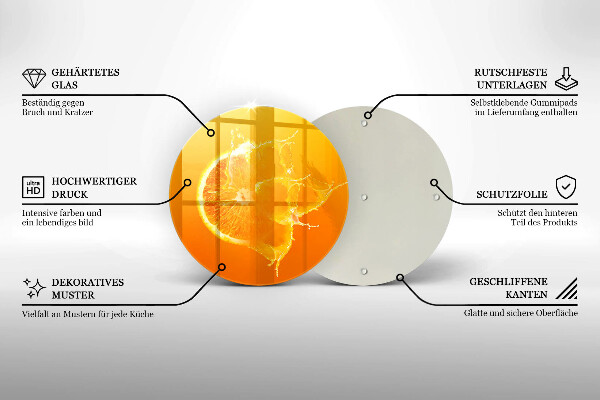 Deska kuchenna szklana Soczysty owoc pomarańcza