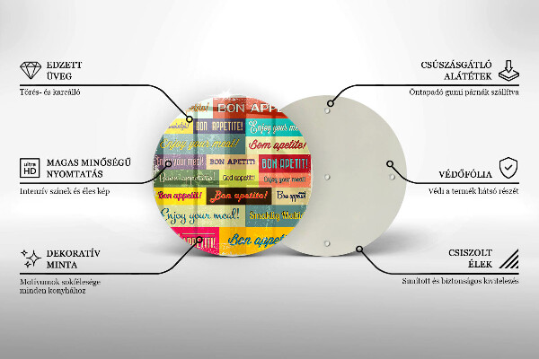 Deska kuchenna szklana Napisy Smacznego języki