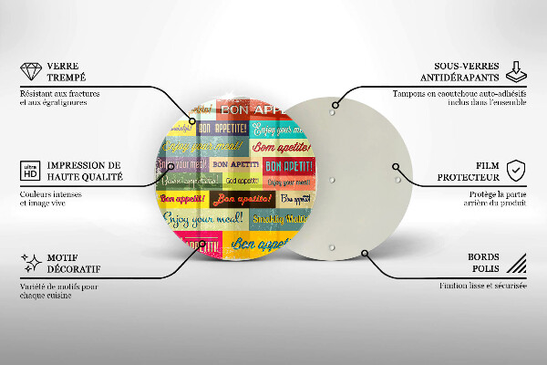Deska kuchenna szklana Napisy Smacznego języki
