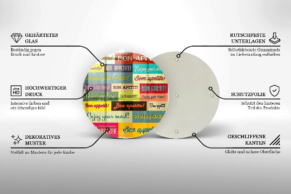 Deska kuchenna szklana Napisy Smacznego języki
