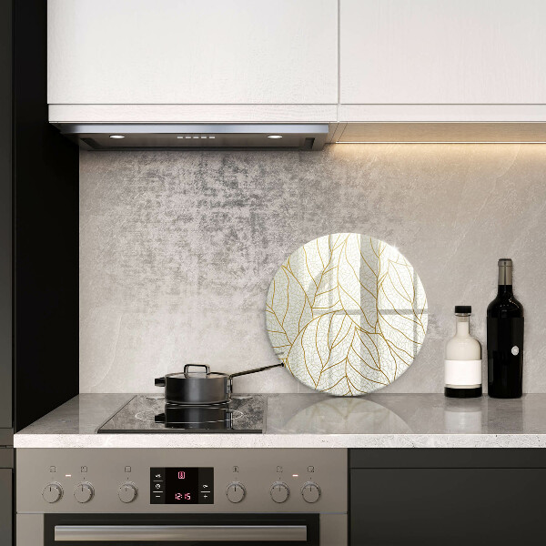 Deska kuchenna szklana Wzór line-art liście