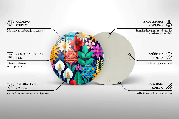 Deska kuchenna szklana Ilustracja łąka kwiaty