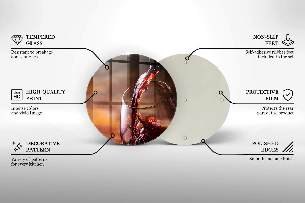 Deska kuchenna szklana Czerwone wino i kieliszek