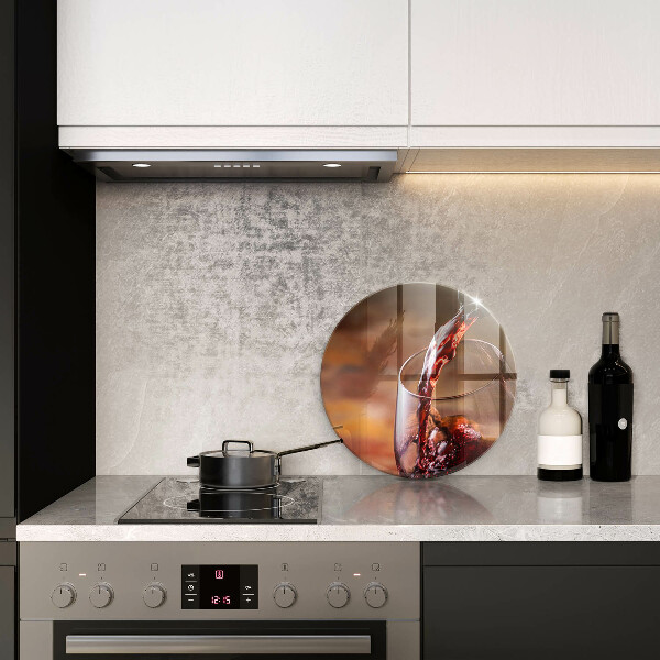 Deska kuchenna szklana Czerwone wino i kieliszek