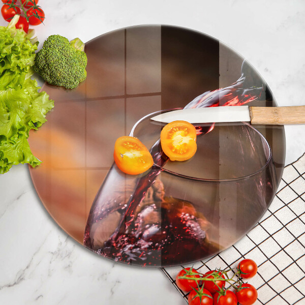 Deska kuchenna szklana Czerwone wino i kieliszek