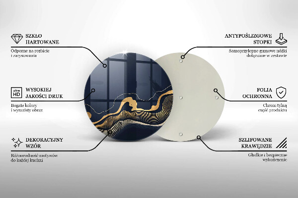 Deska kuchenna szklana Abstrakcja złote linie
