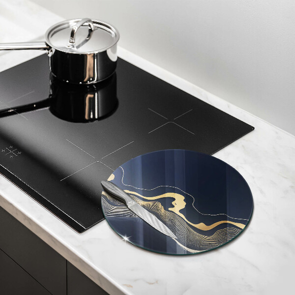 Deska kuchenna szklana Abstrakcja złote linie