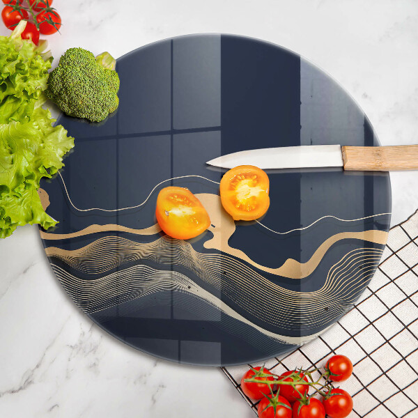 Deska kuchenna szklana Abstrakcja złote linie