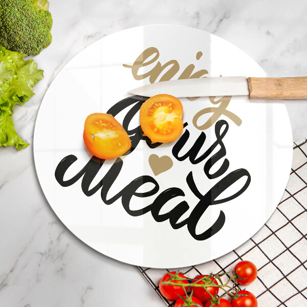 Deska kuchenna szklana Napis Enjoy your meal