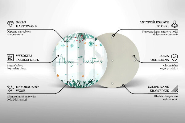 Deska kuchenna szklana Napis Merry Christmas