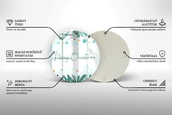 Deska kuchenna szklana Napis Merry Christmas