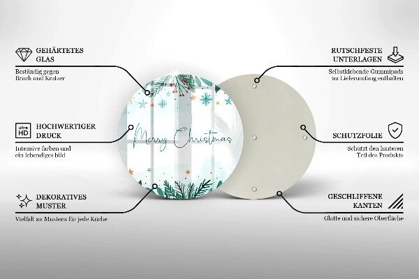 Deska kuchenna szklana Napis Merry Christmas