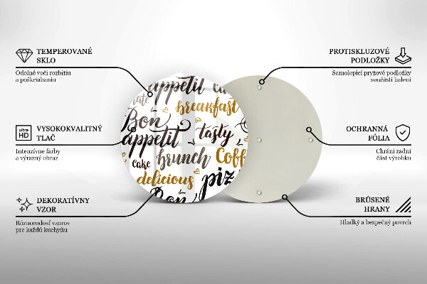 Deska kuchenna szklana Napisy Bon appetit