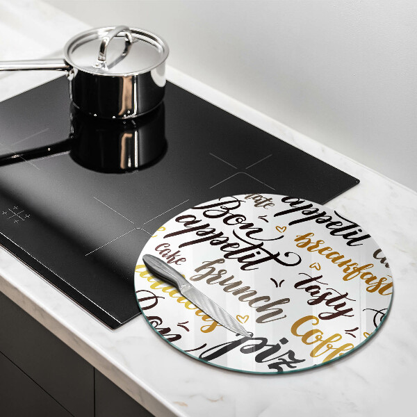 Deska kuchenna szklana Napisy Bon appetit