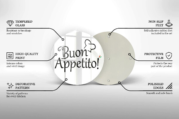 Deska kuchenna szklana Napis Buon Appetito!