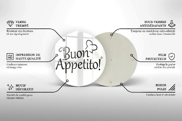 Deska kuchenna szklana Napis Buon Appetito!