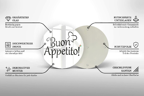 Deska kuchenna szklana Napis Buon Appetito!