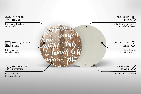 Deska kuchenna szklana Napisy Bon appetit