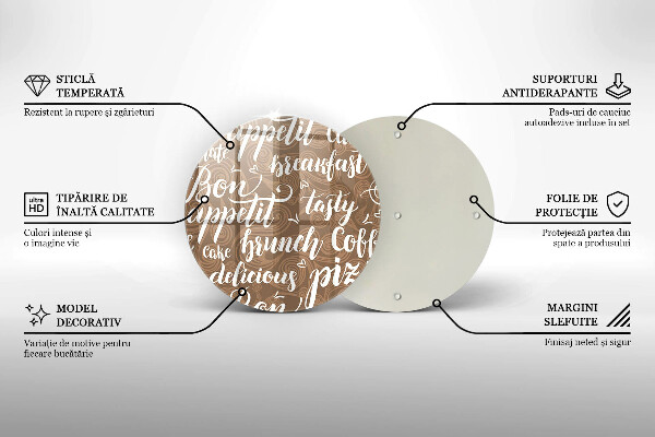 Deska kuchenna szklana Napisy Bon appetit