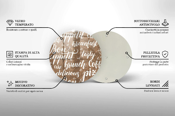 Deska kuchenna szklana Napisy Bon appetit