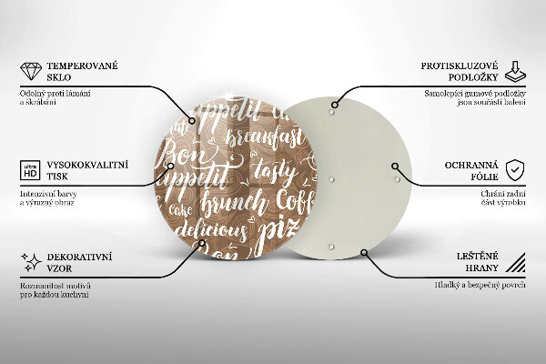 Deska kuchenna szklana Napisy Bon appetit