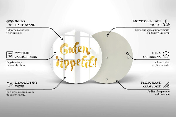 Deska kuchenna szklana Napis Guten Appetit!