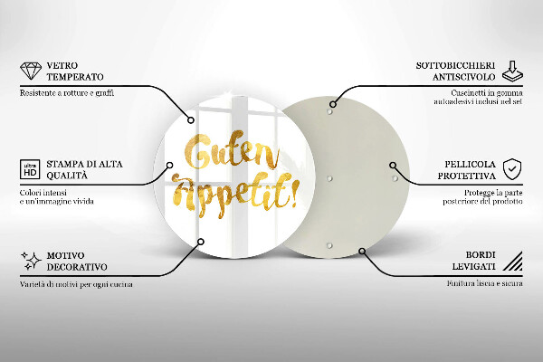 Deska kuchenna szklana Napis Guten Appetit!