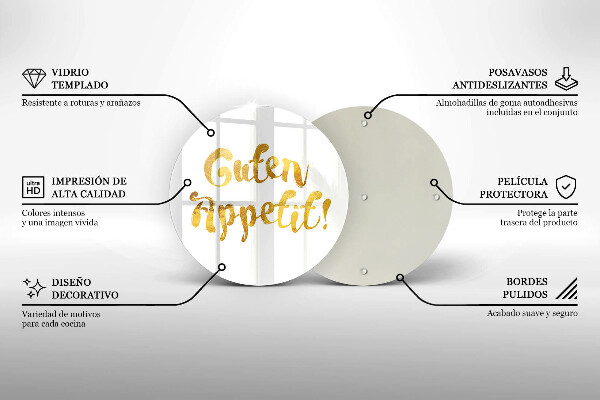 Deska kuchenna szklana Napis Guten Appetit!