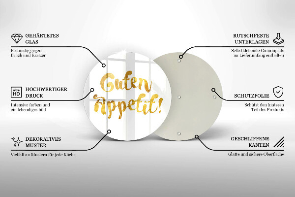Deska kuchenna szklana Napis Guten Appetit!