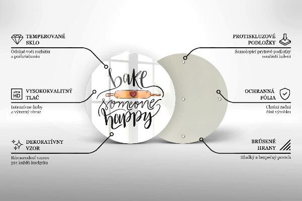 Deska kuchenna szklana Bake someone happy