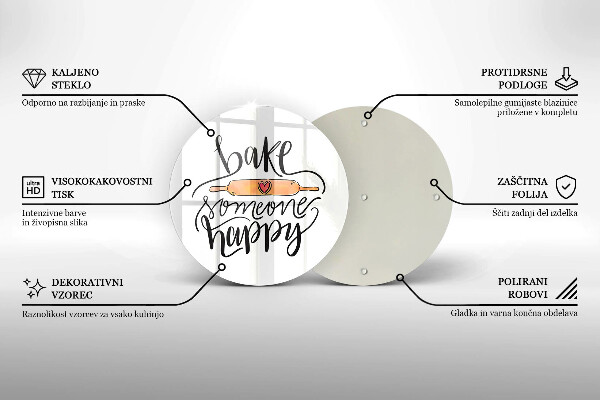 Deska kuchenna szklana Bake someone happy