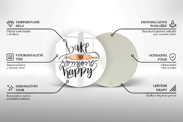 Deska kuchenna szklana Bake someone happy