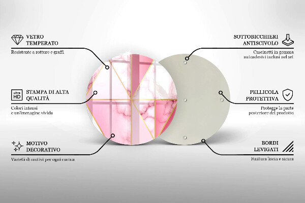 Deska kuchenna szklana Geometryczny marmur
