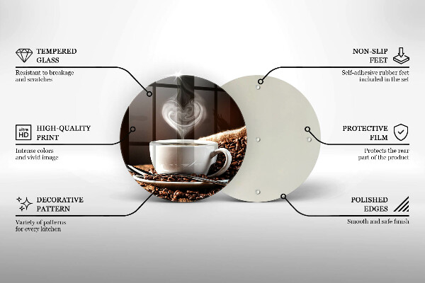 Deska kuchenna szklana Kawa i filiżanka