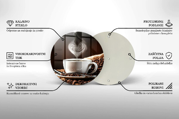 Deska kuchenna szklana Kawa i filiżanka