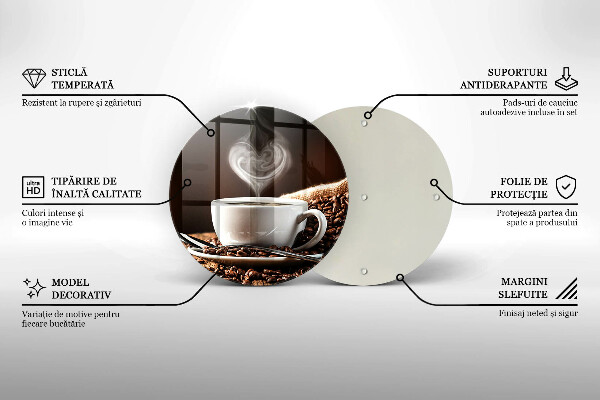 Deska kuchenna szklana Kawa i filiżanka