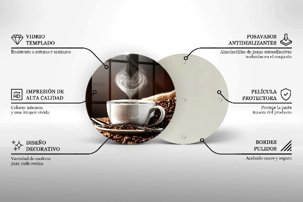 Deska kuchenna szklana Kawa i filiżanka