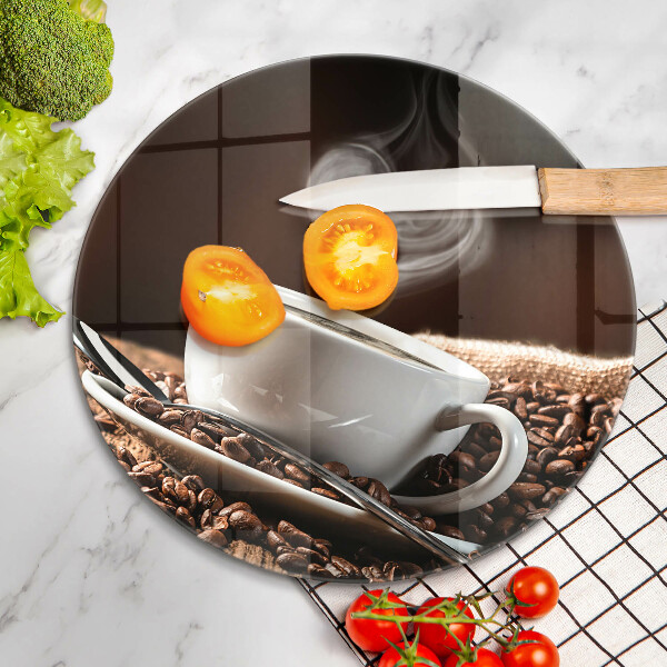 Deska kuchenna szklana Kawa i filiżanka