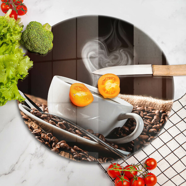 Deska kuchenna szklana Kawa i filiżanka