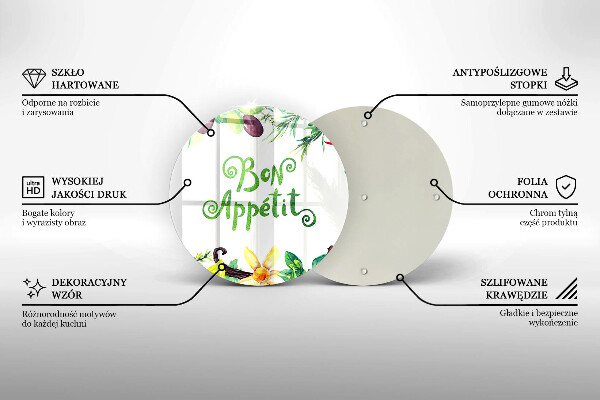 Deska kuchenna szklana Napis Bon Appetit